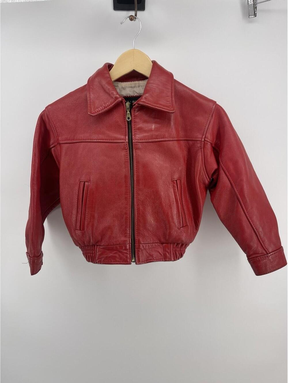 Paramount New York KIDS‎ RED Genuine  LEATHER JACKET SIZE M